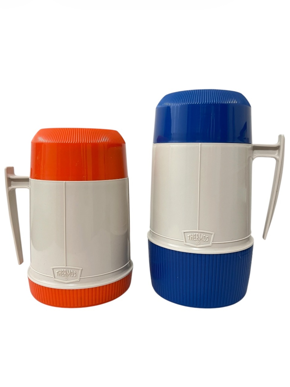 Vintage Thermos 6002 Orange and Blue 6202 Insulated Beverage Jugs